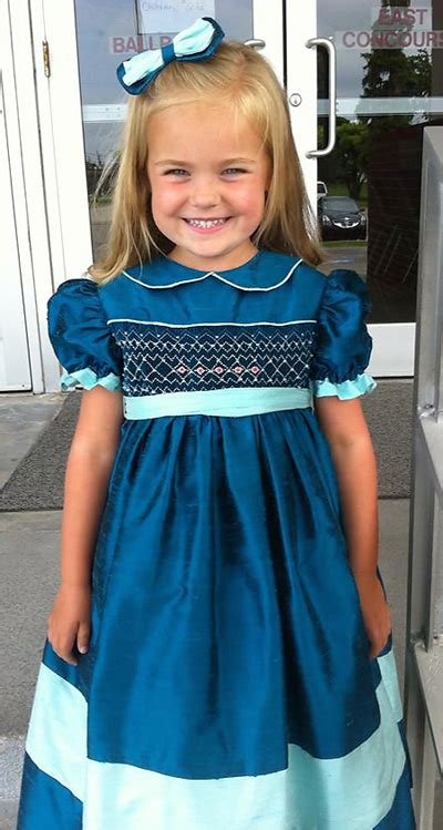 dandelion avenue gorgeous teal and aqua smocked silk pageant dress