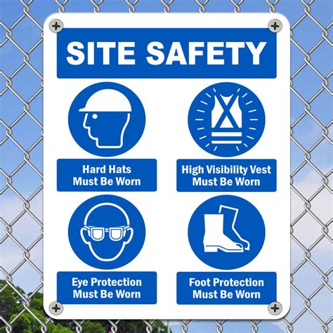 site safety rules ppe rigid pvc health safety sign no