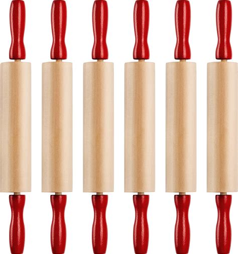 75 Inch Kids Wooden Rolling Pins Pack Of 6 Mini