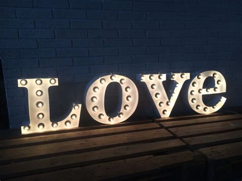 Marquee Metal Letters Love Light Up Sign Wedding Decor Etsy