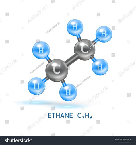 Ethane Gas Molecule Models Physical Chemical Stock Vector Royalty Free