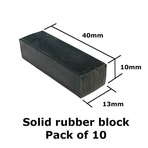 Solid Rubber Block 40 X 30 X 13mm Pack Of 10 Uk