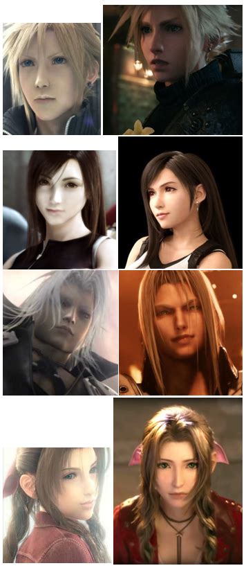 Through ff7 remake, cloud has visions of sephiroth, who constantly goads him with cryptic nonsense about being weak and failing to save people. Let's compare the remake character faces to Advent ...
