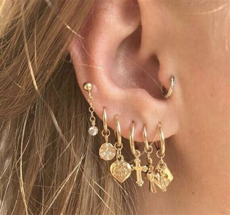 Gold Hoop Earrings Golf Aesthetic Gold Jewelry Gold Accessories