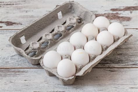 White Eggs In Modern Cardboard Packing Stock Image Image Of Carton