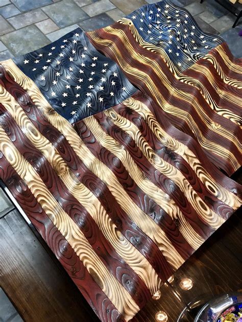 Waving Wood American Flag | Etsy | American flag wood, Wooden american flag, American flag art
