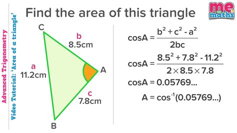 Area Of A Triangle Using ½absinc Advanced Trigonometry 88