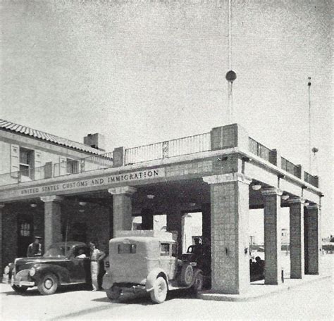 Douglas Arizona Usa And Agua Prieta Mexico Border Crossing 1947