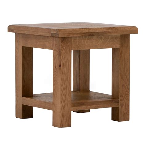 Zelah Oak Square Lamp Table Solid Wood Roseland Roseland Furniture
