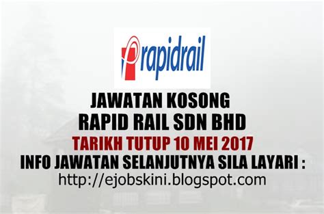 Select from premium rapid rail sdn bhd of the highest quality. Jawatan Kosong Rapid Rail Sdn Bhd - 10 Mei 2017