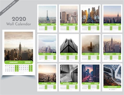 Premium Vector 2020 Wall Calendar Template