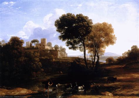 Oil Painting Replica Landscape With Shepherds 1645 By Claude Lorrain