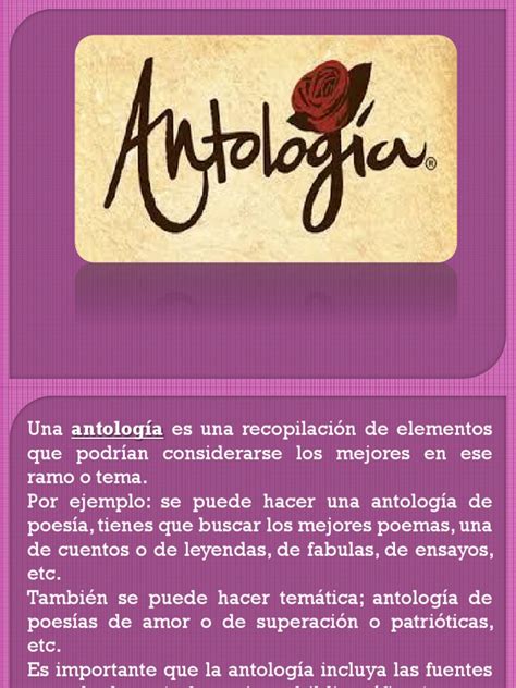 Antologia Y Prologo Antologías Autor