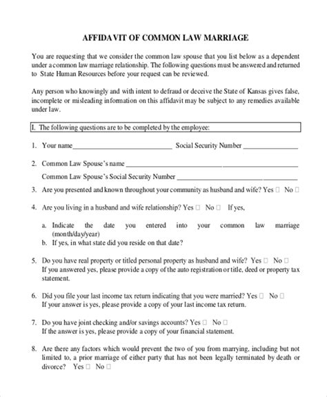 Free 11 Affidavit Form For Marriage Samples In Ms Word Pdf