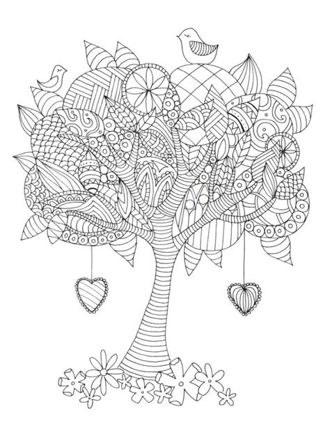 Tree Adult Colouring U2663adult Colouring~trees~leaves ~ Landscapes