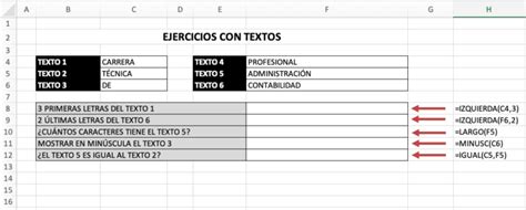 Práctica 4 Excel Funciones De Texto Básicas Profe Beto