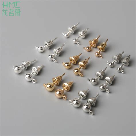 50 Sets Goldrhodiumsilver Plated Metal Earring Findings For Diy