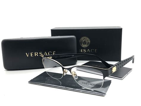 Versace Semi Rimless Mod 1222 1342 Eyeglasses Frame Black Gold 53mm