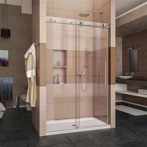 While shower curtains are an obvious necessity for your bathroom, shower curtain liners paired with a decorative curtain provide an effective way to prevent water from spilling on your floor. DreamLine Enigma-X 44 in. to 48 in. x 76 in. Frameless ...