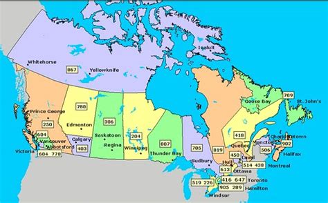 Canada Area Code Map Canada Area 722 Area Code