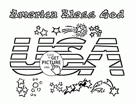 Independence day cover sheet fourth of july minibook firework colors flapbook fourth of july vocabulary bible verse copywork freedom. America Bless God - Independence Day coloring page for ...