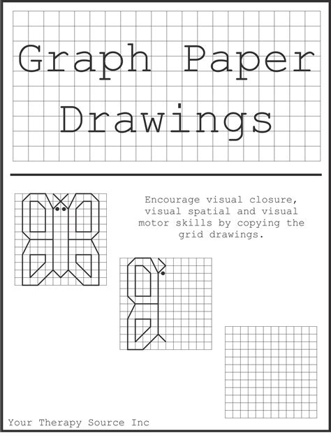 Graph Paper Drawings Visual Spatial Visual Motor Art Worksheets