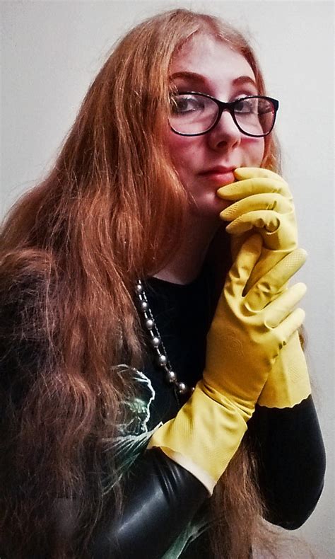 Yellow Rubber Gloves Over Black Fetish Latex Wwgfa