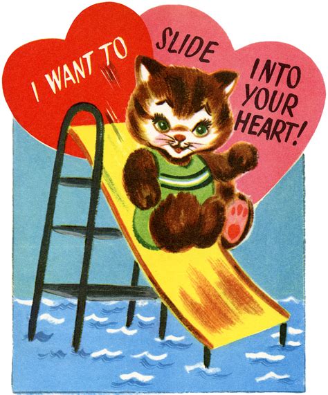 Free shipping on orders $79+! Retro Cat Valentine Image! - The Graphics Fairy