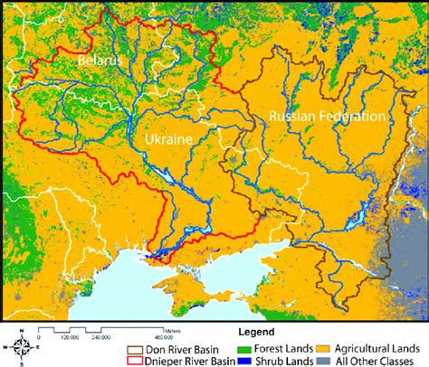 Study Areas Of The Dnieper And Don River Basins Red Outlines The
