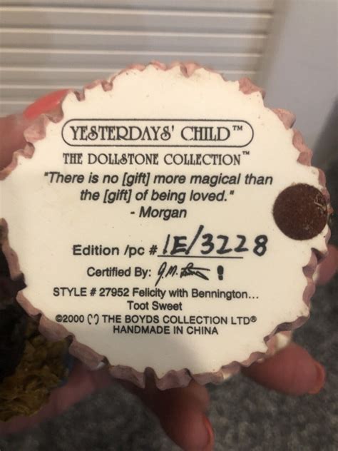 Boyds Yesterdays Child Figurine Felicity Bennington Bear Birthday