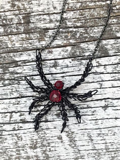 Items Similar To Black Widow Wire Wrapped Spider Necklace Steampunk