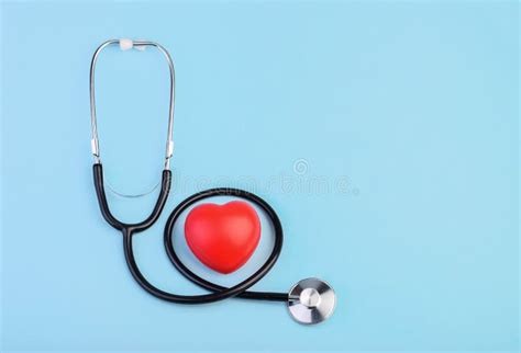 Stethoscope With Red Heart Isolated Clipping Path Medical Concept