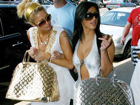 throwback thursday paris hilton and kim kardashian s matching louis vuitton bags purseblog