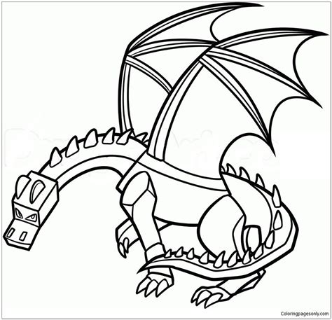 Minecraft Coloring Pages Baby Ender Dragon