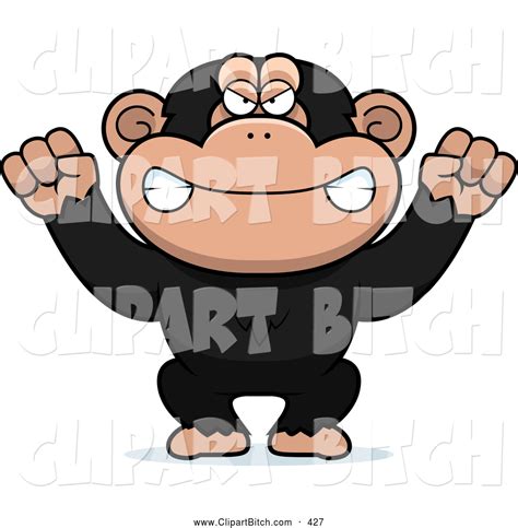 Clip Vector Cartoon Art Of A Mad Monkey By Cory Thoman 427