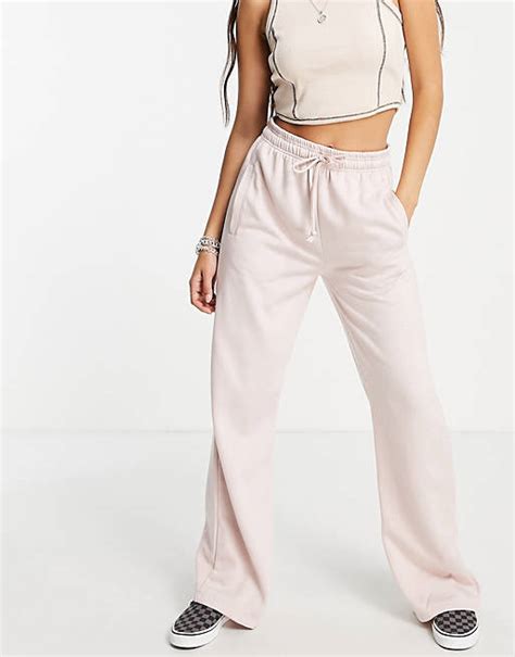 Topshop Co Ord Straight Leg Jogger In Pink Asos