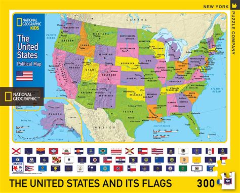 The United States and Its Flags Puzzle, National Geographic - Northwest Nature Shop