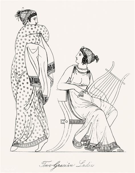 Two Grecian Ladies From An Illustration Of The Egyptian Grecian And
