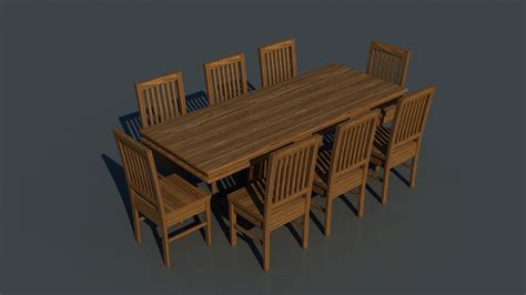 Dining Table Free 3d Model Cgtrader
