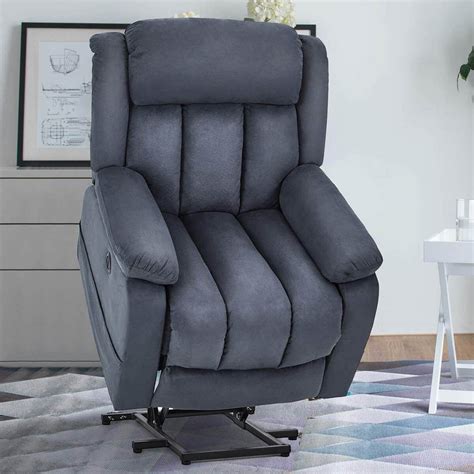 esright power lift chair recliner for elderly microfiber lift chair with heat and massage blue