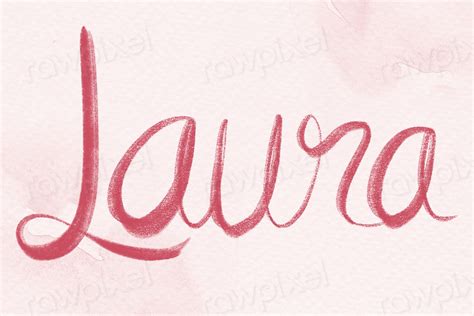 Laura Psd Pink Name Script Free Psd Rawpixel
