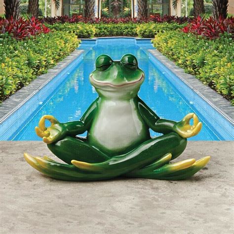 Strike A Pose Zen Yoga Design Toscano Exclusive Hand Painted Frog