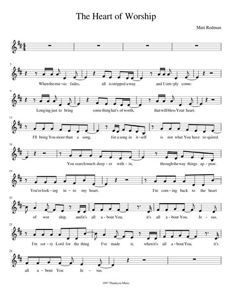 The Heart Of Worship Sheet Music For Piano Download Free In Pdf Or