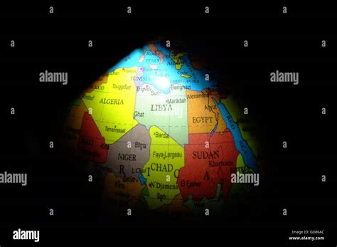 The Countries Of Northern Africa Highlighted On A Childs Globe Stock