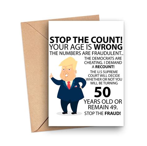 Funny Th Birthday Card Funny Trump Th Birthday Card Etsy