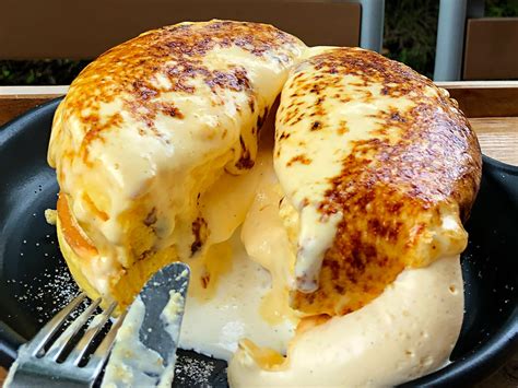 If you could visit Pancake Heaven these fluffy custard brûlée pancakes