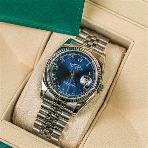 Rolex Datejust 116234 Blue Roman Dial Jubilee Bracelet 36mm Watch