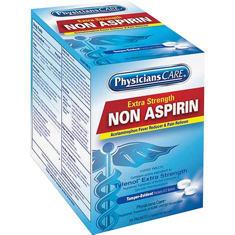 Physicianscare Acm40800 Single Dose Non Aspirin Pain Reliever 125