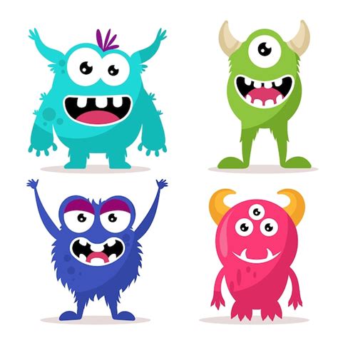 Premium Vector Set Of Cute Monsters Character