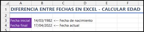 Como Calcular Diferencia De Fechas En Excel Printable Templates Free